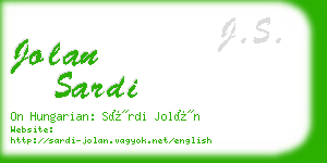 jolan sardi business card